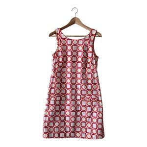 Elizabeth McKay Red and White Circle Pattern Mini Dress 534